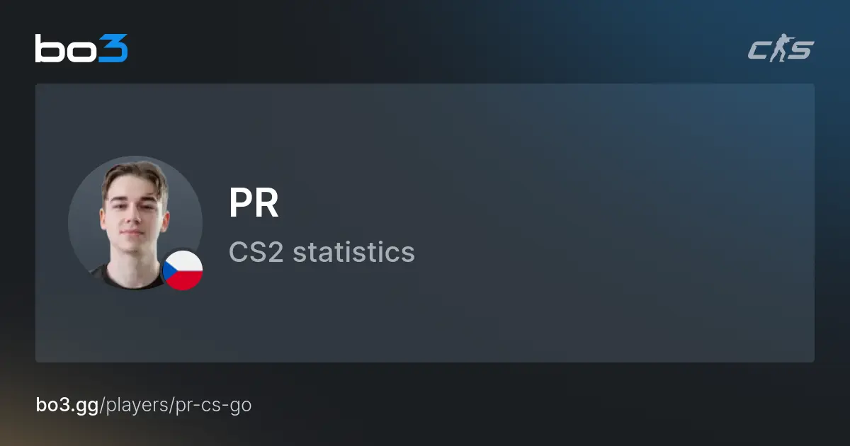 Profile of player PR from CS2 with statistics displayed.