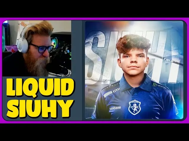Esports player siuhy in Team Liquid jersey with a computer gaming setup.