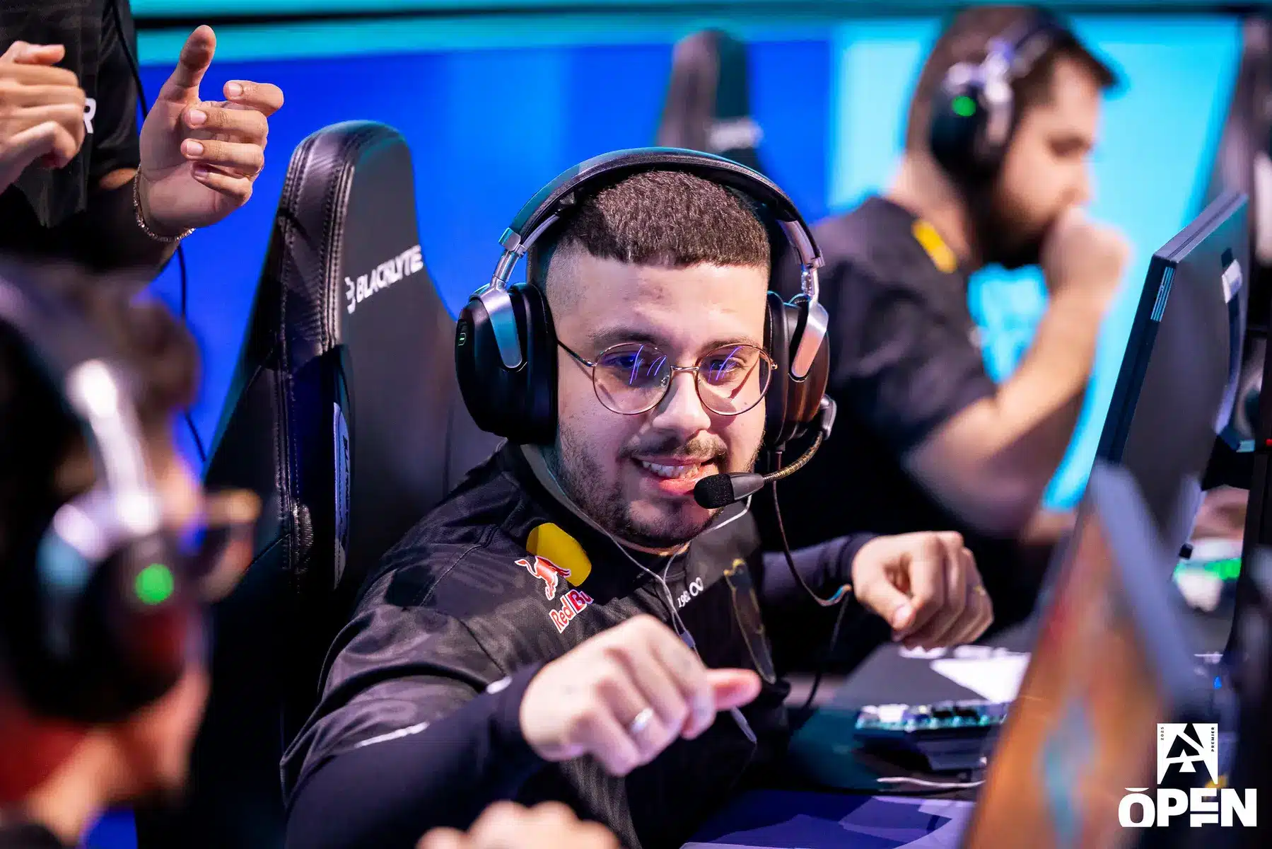 FURIA CS2 player wearing a team jersey and gaming headset during a tournament match