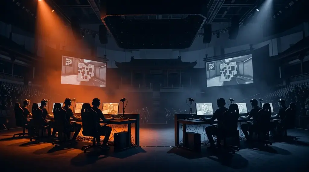 Astralis and G2 Esports face off in a tense Counter-Strike 2 LAN arena