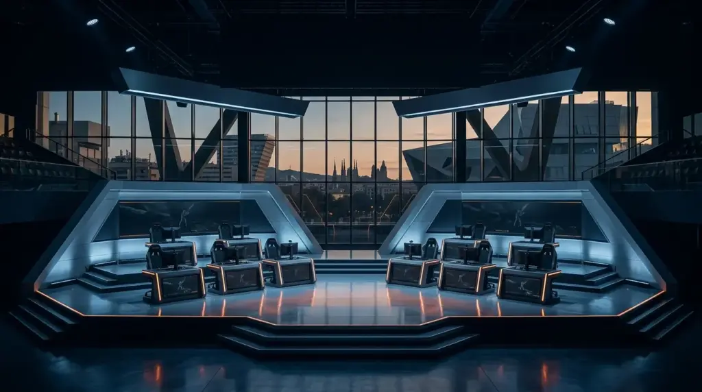 Barcelona esports arena prepared for an eight-team Counter-Strike tournament
