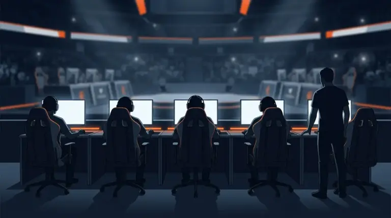 Esports team prepares for a tournament opener with a substitute coach stepping into the lineup