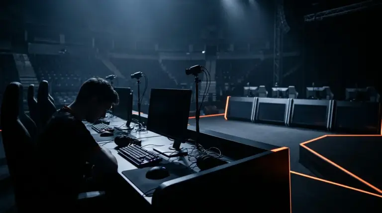 Esports stage after an upset elimination at FISSURE Playground 3