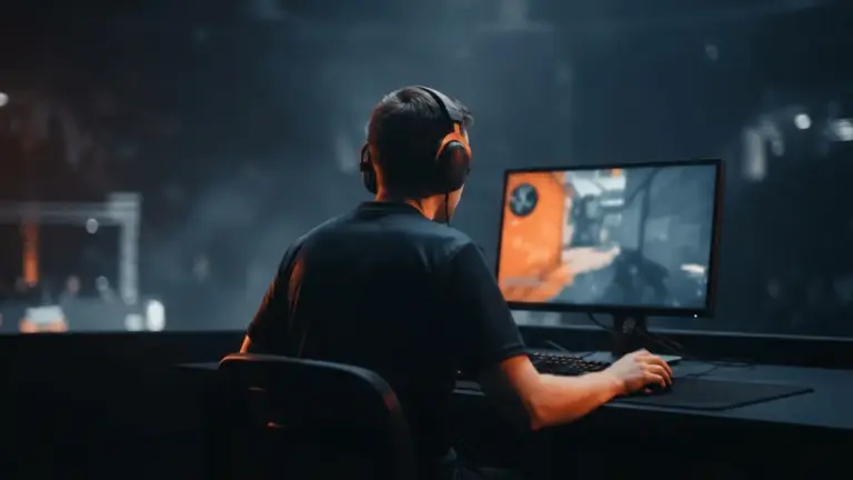 Anonymous esports player at a tournament PC after Wildcard’s decisive Counter-Strike comeback win